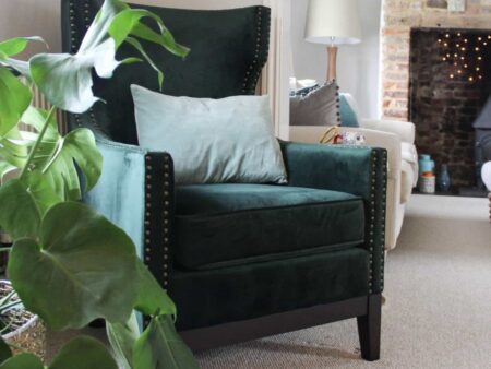 Wilton Green Wingback Chair