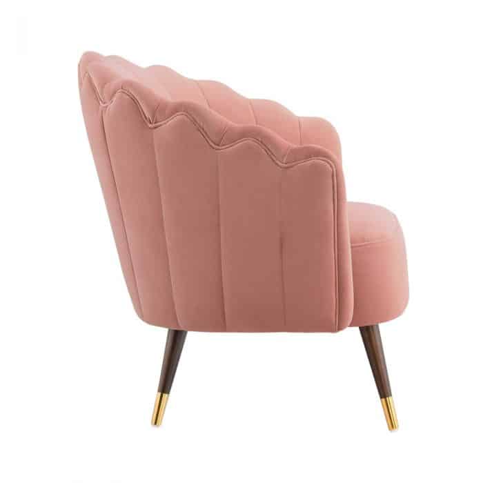 Camille Blush Pink Velvet Scalloped Chair Julian Joseph