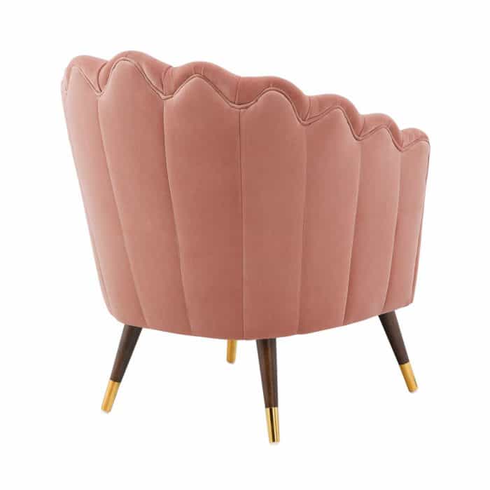 Camille Blush Pink Velvet Scalloped Chair Julian Joseph