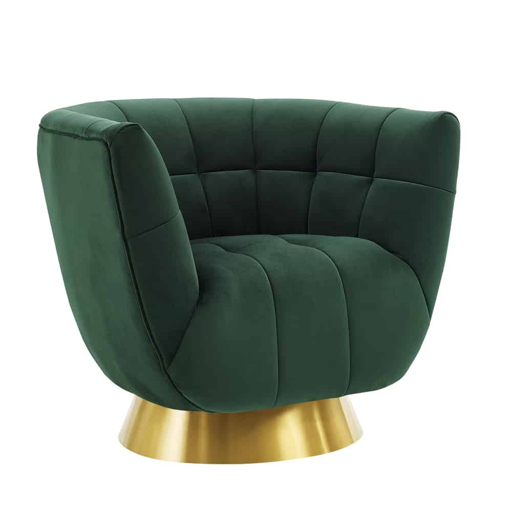 Darcy Emerald. Green Velvet Swivel Chair