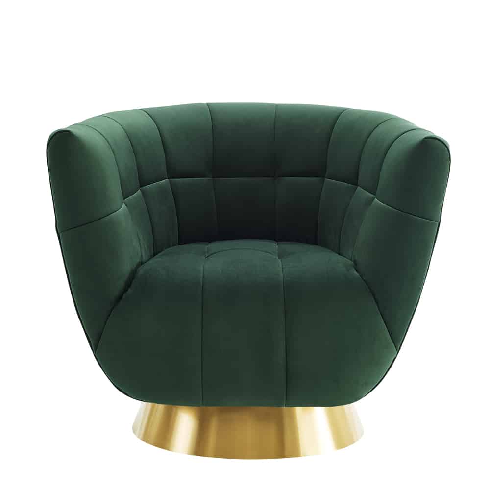 Darcy Emerald. Green Velvet Swivel Chair