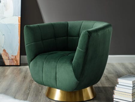 Darcy Emerald Green Velvet Swivel Chair