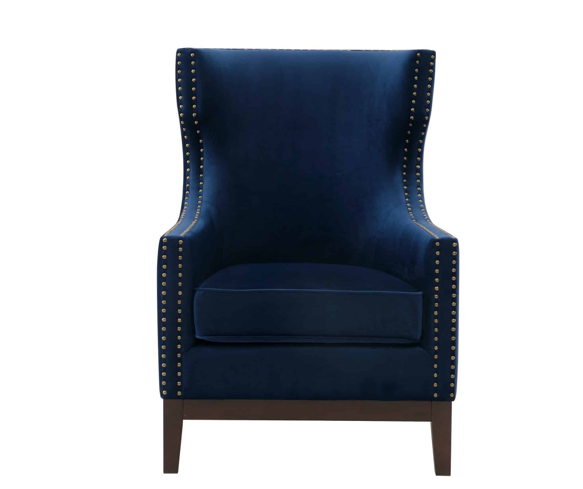 Wilton Sapphire Blue Velvet Wingback Chair Julian Joseph