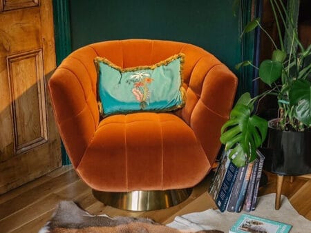 Darcy Burnt Orange Velvet Chair