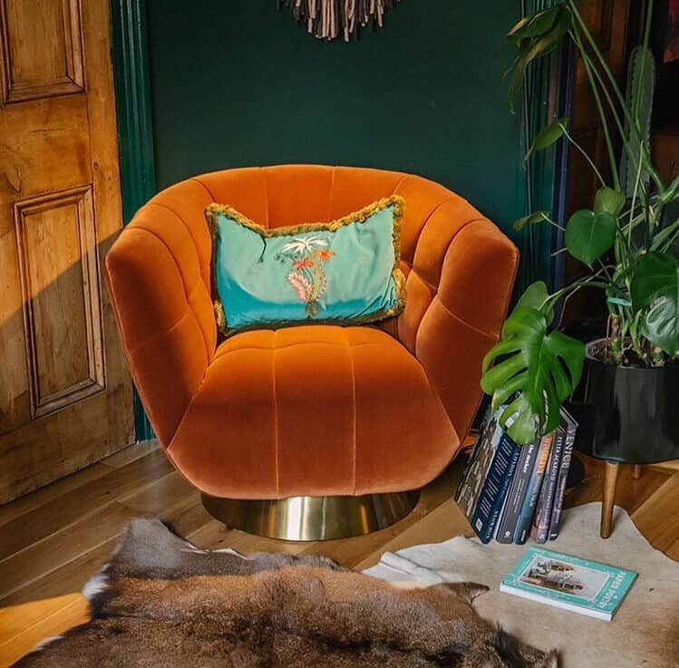 Darcy Burnt Orange Velvet Chair