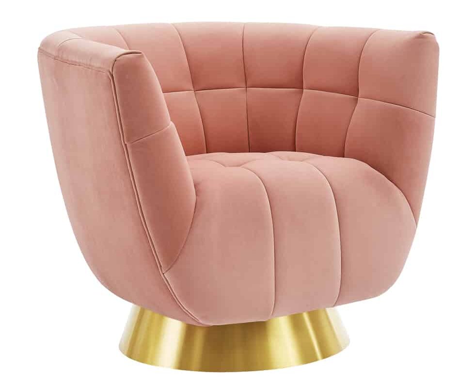 Darcy Blush Pink Swivel Chair
