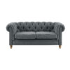 Amelia Grey Linen Two Seater Chesterfield