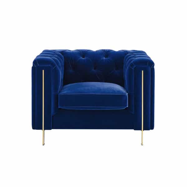 Charlotte Persian Blue Velvet Armchair