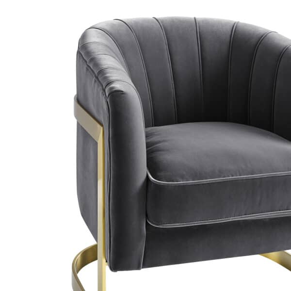 Elsie Feather Grey Velvet Chair