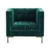 Isabella Pine Green Velvet Armchair