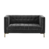 Isabella Moonlight Grey Velvet Two Seater Sofa