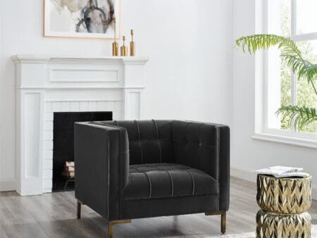 Isabella Moonlight Grey Velvet Armchair